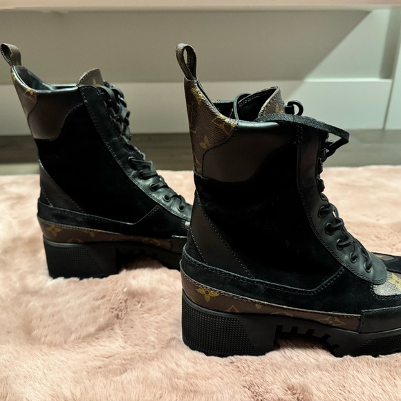 Louis Vuitton Black Combat Moto Boots with Chunky Sole - Picture 3 of 5
